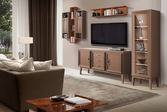 Тумба "Сакраменто" 3 (с ящиками) массив и шпон дуба, МДФ 12