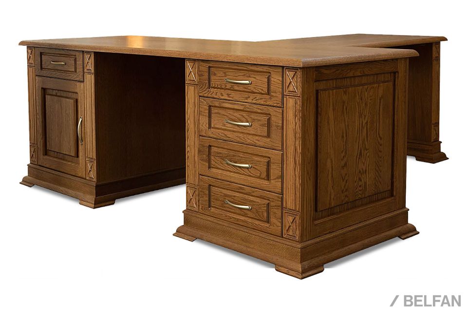 Стол письменный "Верди Люкс 8" массив и шпон дуба 2