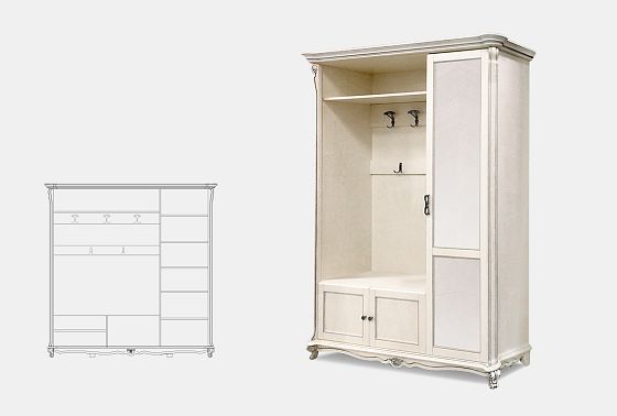 Шкаф комбинированный "Алези 1з" массив и шпон дуба 3