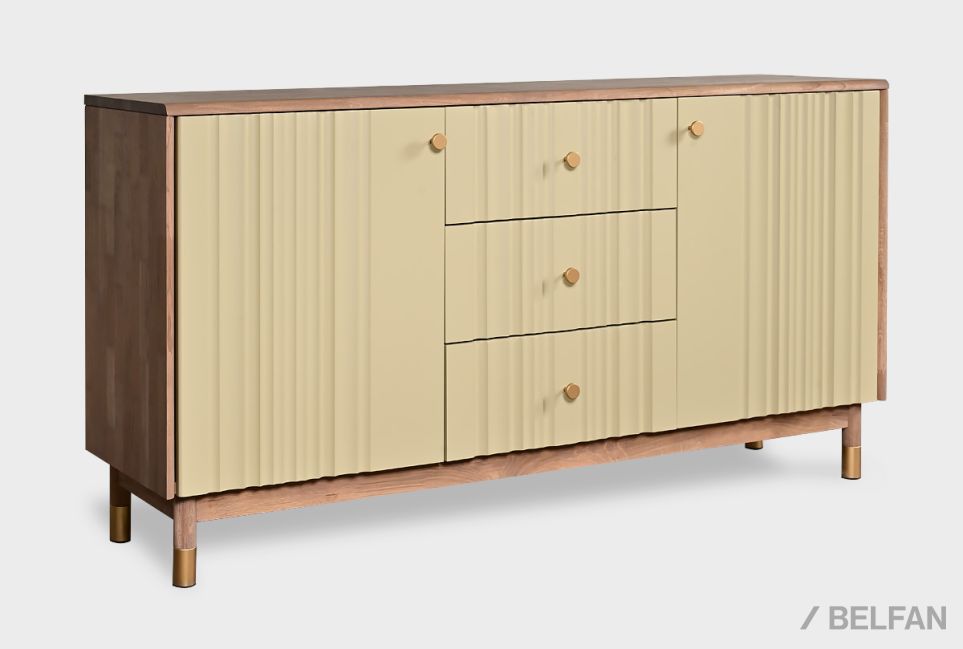 Тумба "Меридиан" 3 (с ящиками) массив дуба, МДФ 1