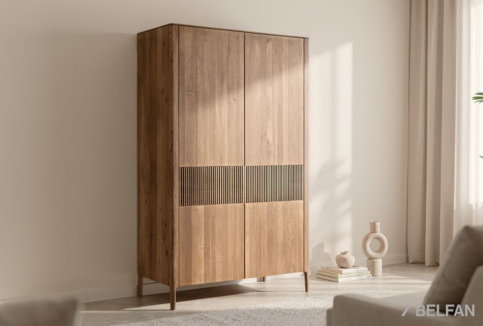 Шкаф для одежды 2-х дверный "Бергамо" массив дуба 1