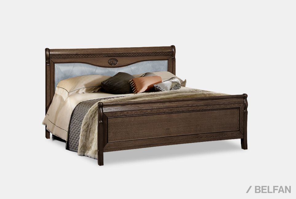 Кровать "Лика" (высокое изножье) массив и шпон дуба 1