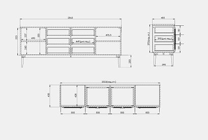 Тумба "Сакраменто" 4 (с ящиками); *А-016.50; сумеречный, орех