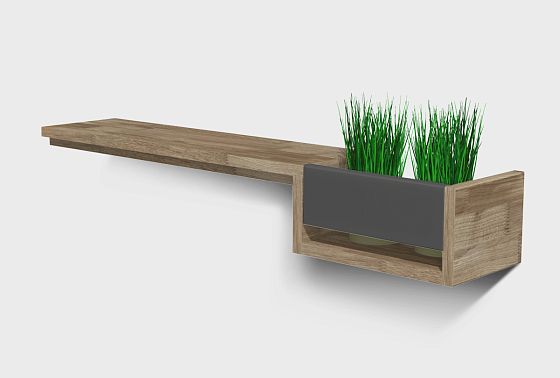 Полка с нишей "Уоллстрит" (правая) массив дуба, МДФ 3