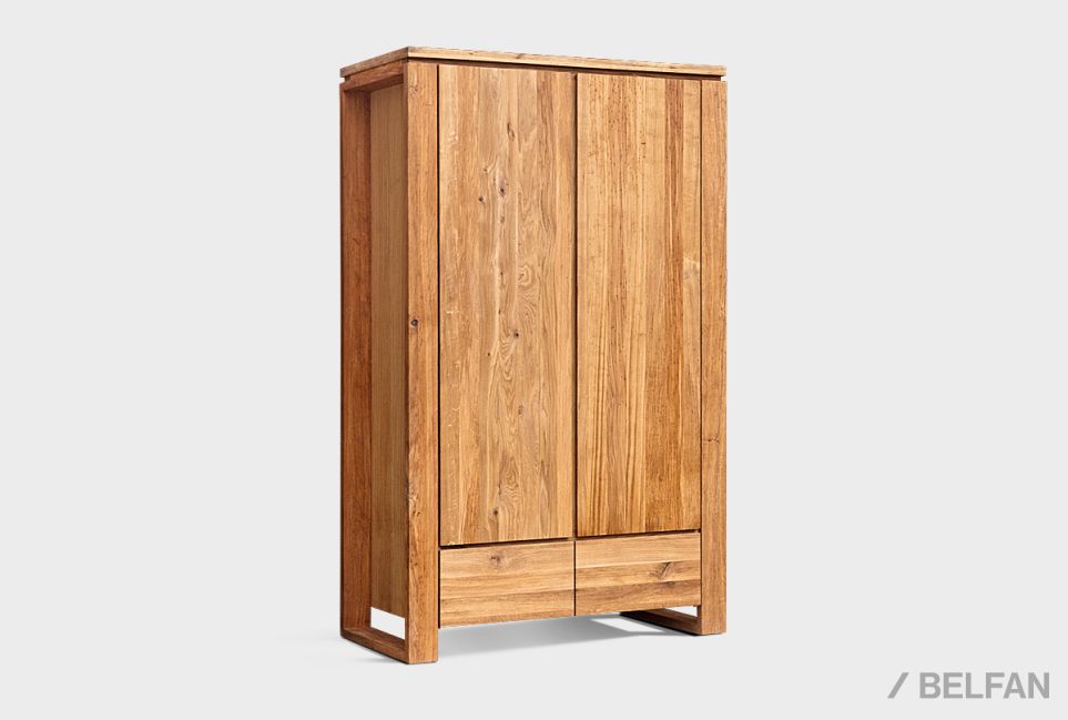 Шкаф для одежды 2-х дверный "Берген" В-22 массив и шпон дуба 1