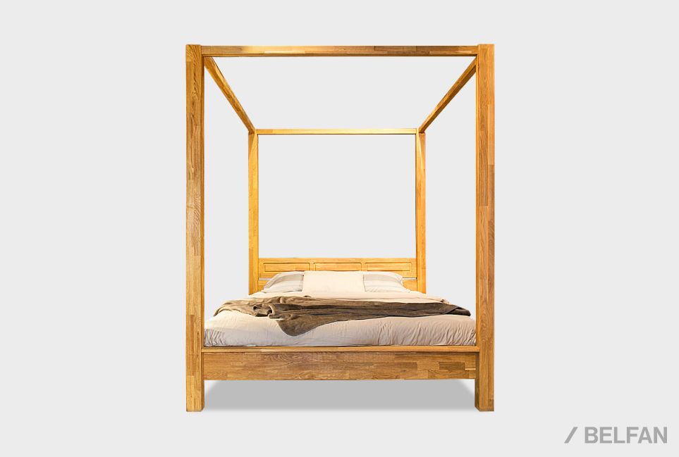 Кровать "Берген" А (с балдахином) массив дуба 8