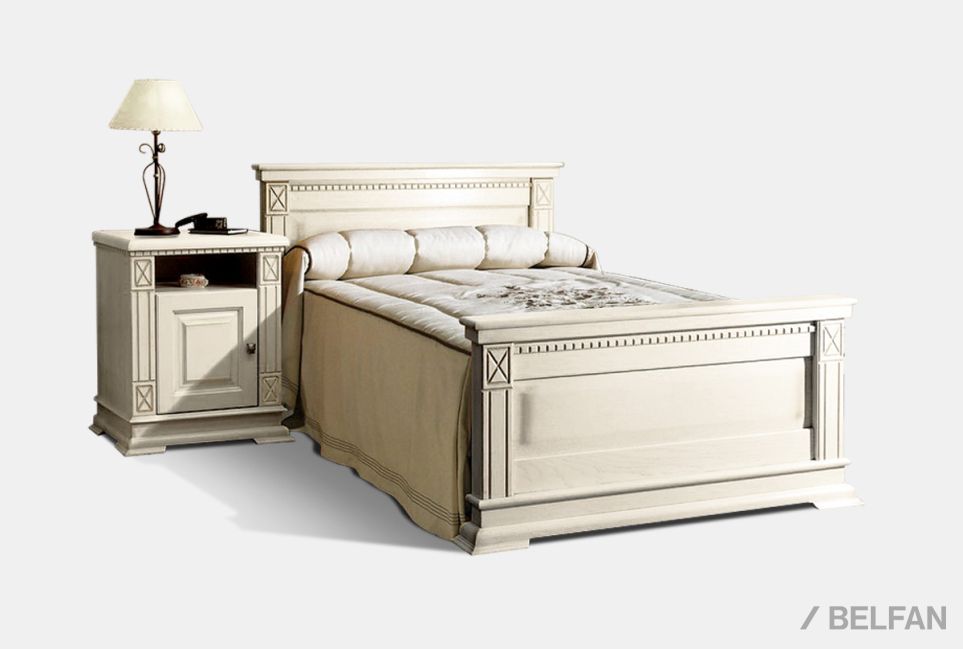 Кровать "Верди Люкс" (высокое изножье) массив и шпон дуба 1