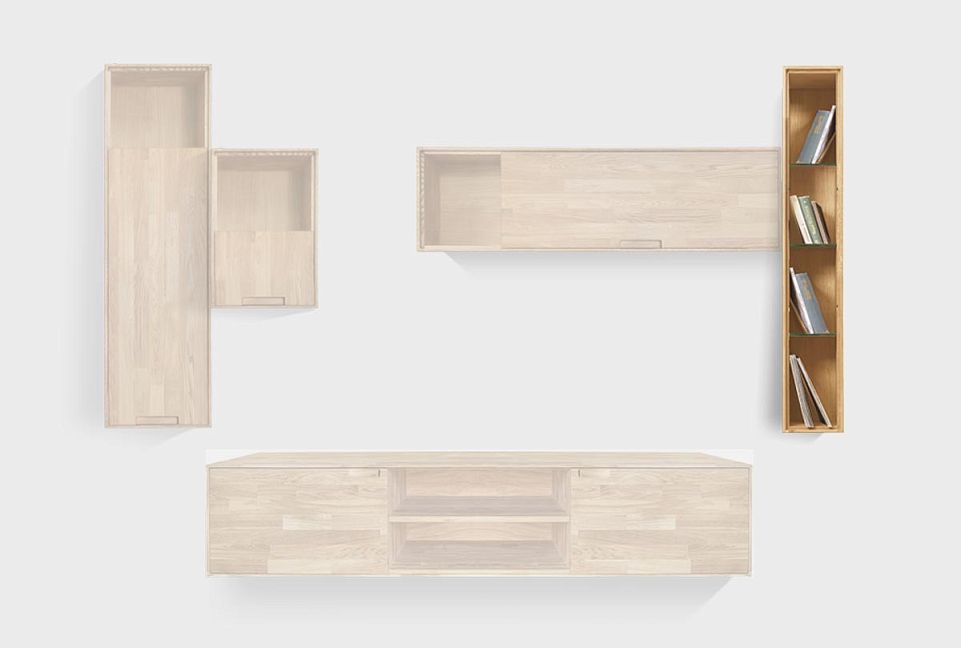 Шкаф навесной узкий "Ирвинг" 4 (стекло); бейц-масло