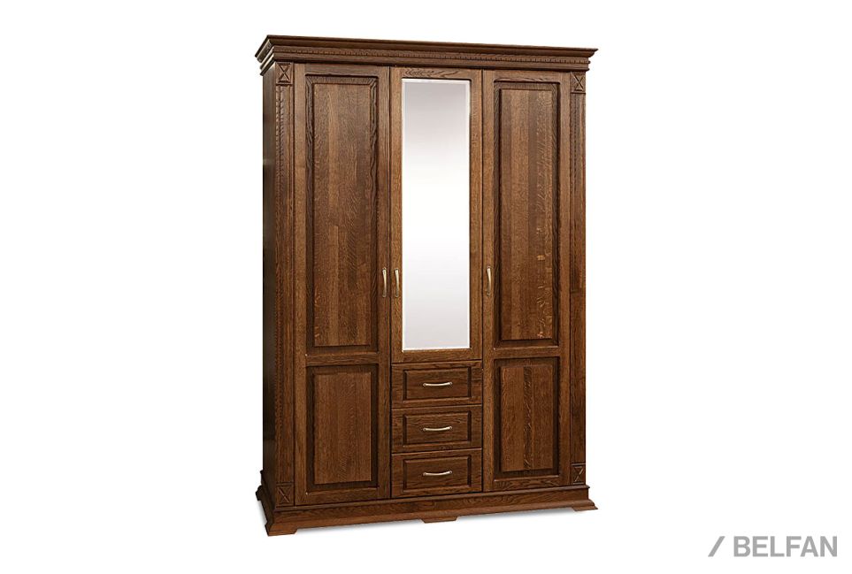 Шкаф 3-х дверный "Верди Люкс" массив и шпон дуба 1