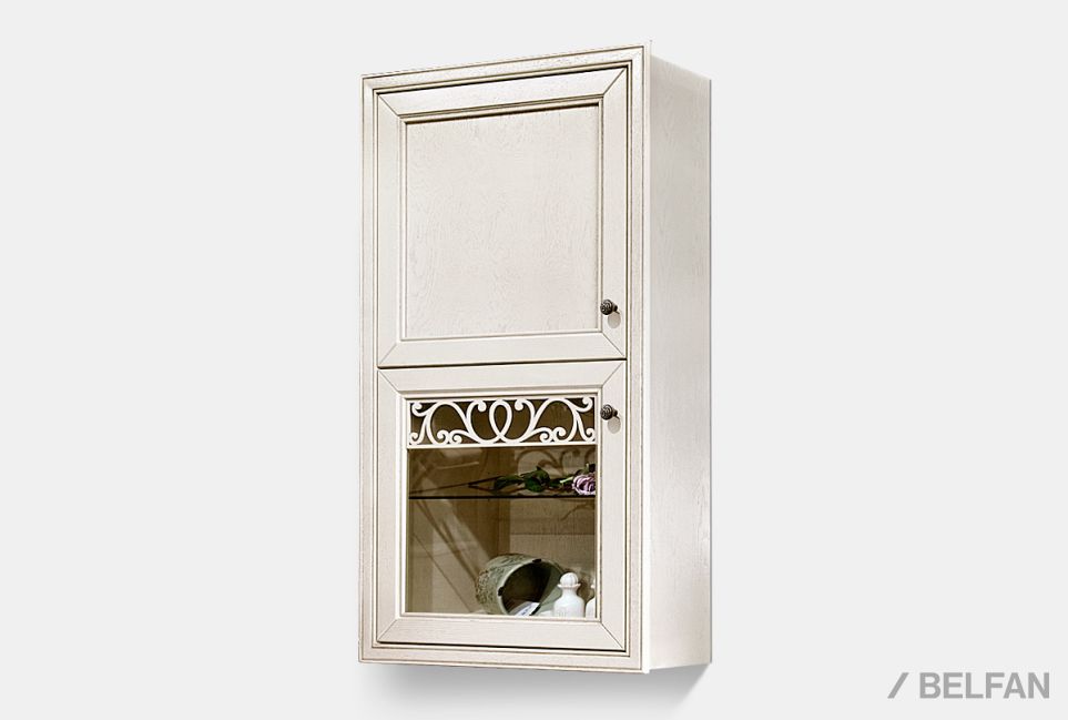 Шкаф навесной 2-х секционный "Тэфи" (левый) массив и шпон дуба 1