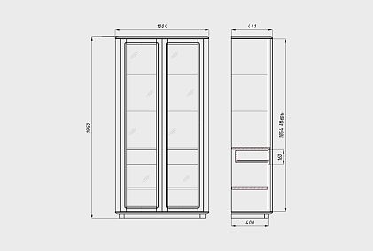 Шкаф с витриной 2-х дв. «Тор»
