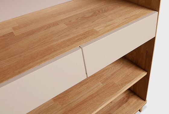 Стеллаж "Уоллстрит" (с ящиками) массив дуба, МДФ 6