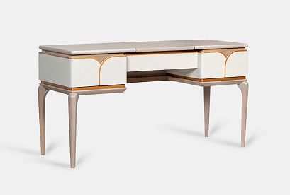 Стол туалетный "Алекса"; *ММ-376-06; айвори+жемчужный дуб, золотая патина