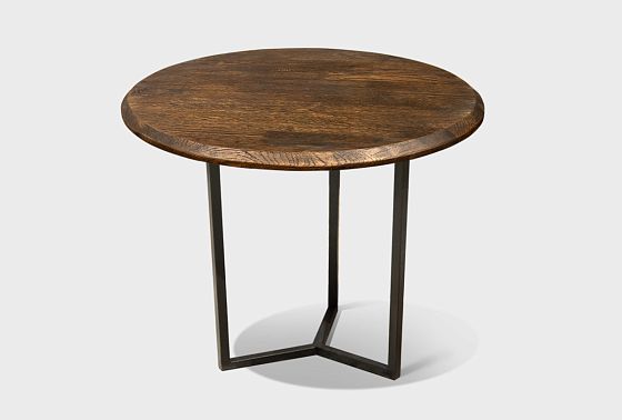 Стол журнальный "Арт" круглый 50 массив дуба, металл 2