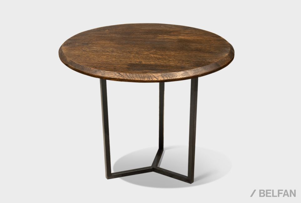 Стол журнальный "Арт" круглый 50 массив дуба, металл 1