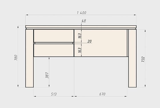Стол письменный "Берген" В массив и шпон дуба 8