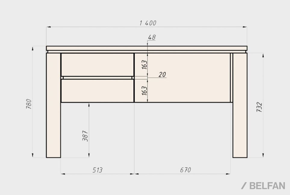 Стол письменный "Берген" В массив и шпон дуба 4