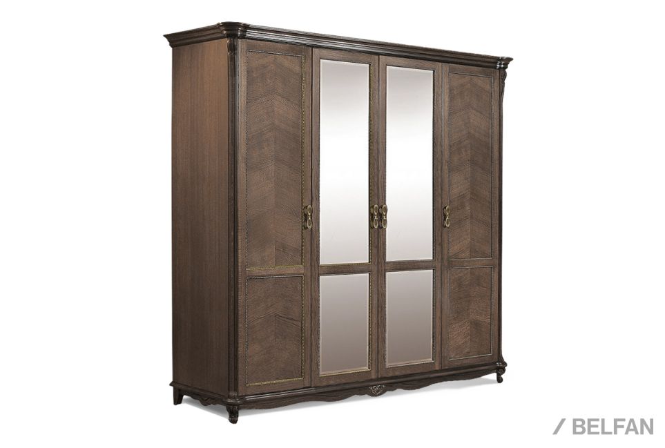 Шкаф 4-х дв. "Алези" массив и шпон дуба 4