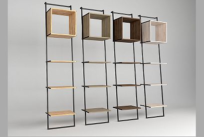 Стеллаж "Арт" 440; пристенный наклонный; *КМ-009.440; графит, белый металл