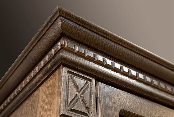 Шкаф комбинированный "Верди Люкс 1з" массив и шпон дуба 2