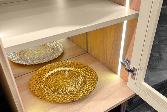 Витрина 1-но дверная «Авеню» (правая) шпон дуба, МДФ, металл 14