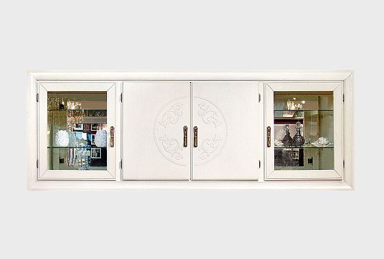 Шкаф навесной 4-х секционный "Соната" (без декора) массив и шпон дуба 4