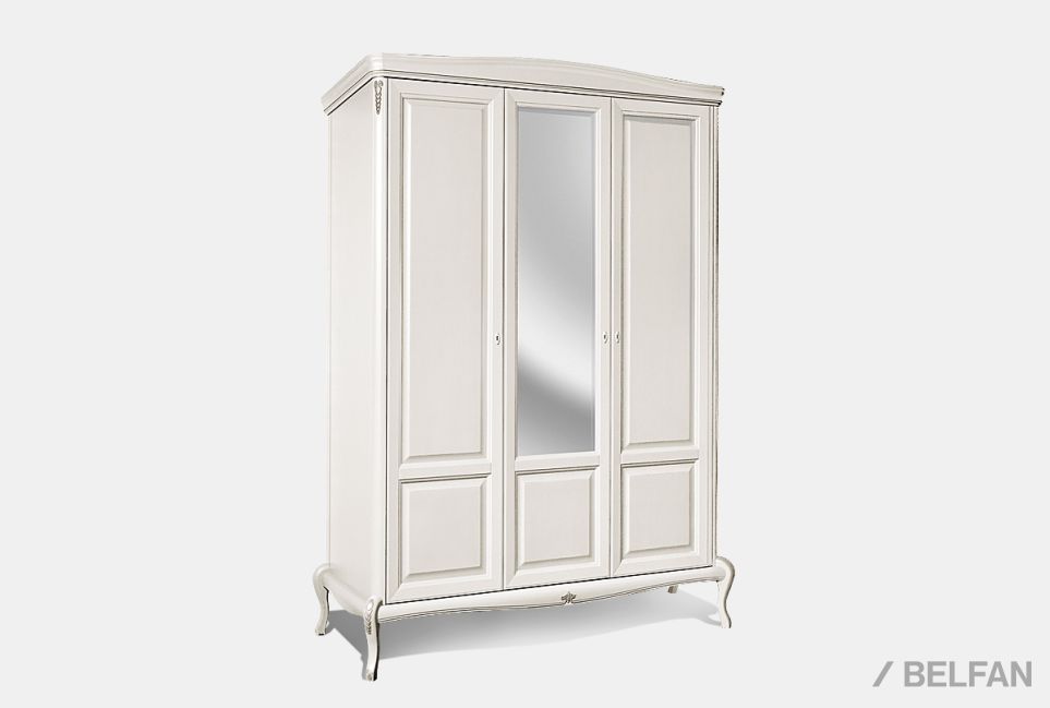 Шкаф для одежды "Флерон" 3-х дв. (с зеркалом) массив и шпон дуба 1