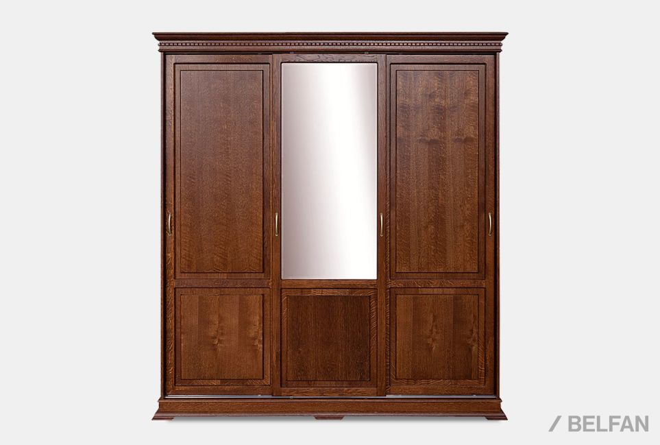 Шкаф-купе 3-х дв. "Верди Люкс" массив и шпон дуба 1