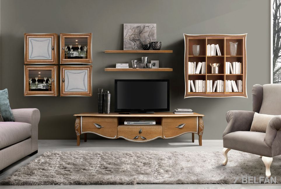 Тумба под ТВ "Трио" массив и шпон дуба 9