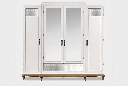 Шкаф для одежды 4-х дв. "Армония" с зеркалом; *ММ-434-01/04; айвори + классик