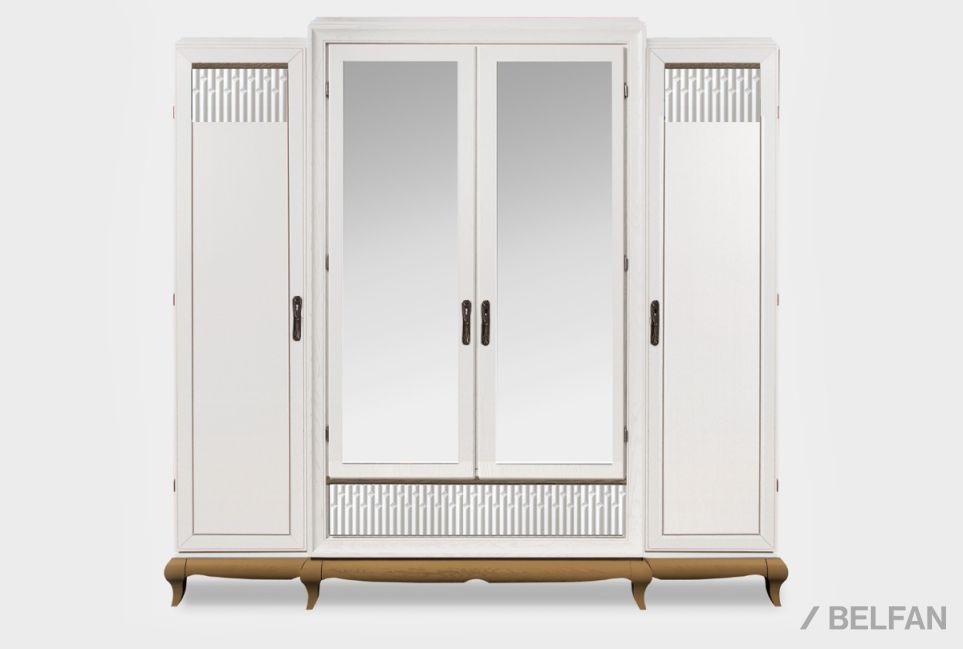 Шкаф для одежды 4-х дв. "Армония" с зеркалом массив и шпон дуба 1