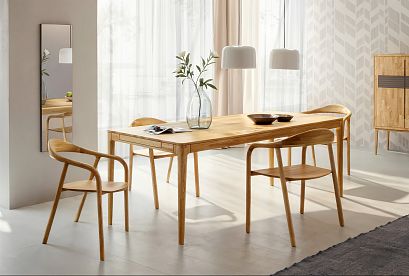 Стул "Лугано" с подлокотниками; дуб натуральный