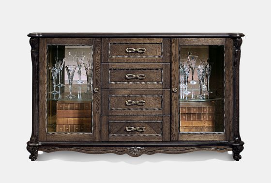 Тумба "Алези 3з" массив и шпон дуба 4