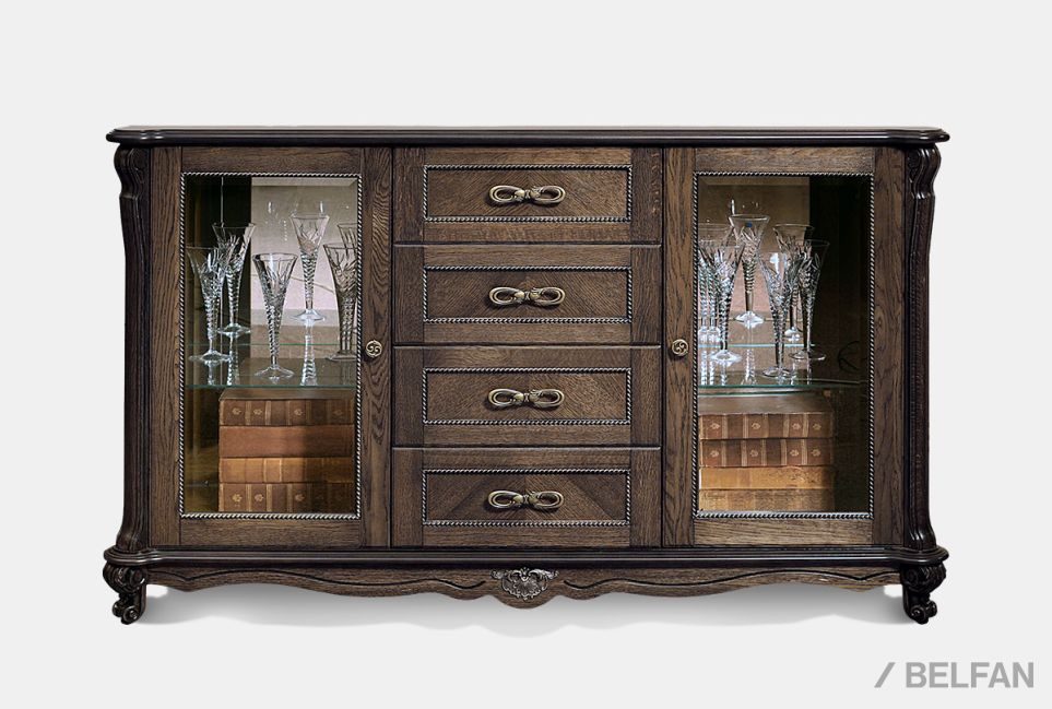 Тумба "Алези 3з" массив и шпон дуба 1