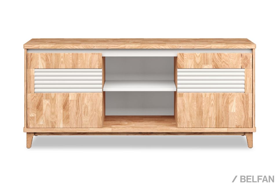 Тумба "Уоллстрит" 3 (с нишей) массив дуба, МДФ 1