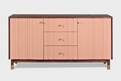 Тумба "Меридиан" 3 (с ящиками); *А-017.91; к-шоколадный дуб, ф-дымчатая роза