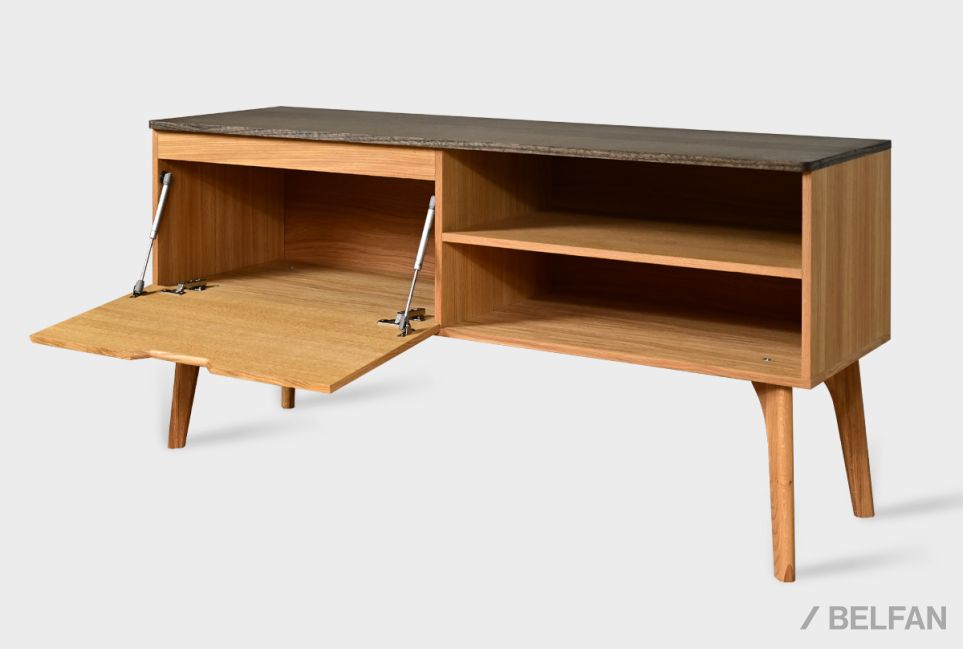 Тумба под ТВ "Элва" 1500 массив и шпон дуба 6