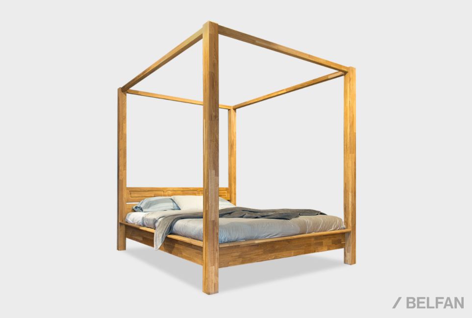 Кровать "Берген" А (с балдахином) массив дуба 1