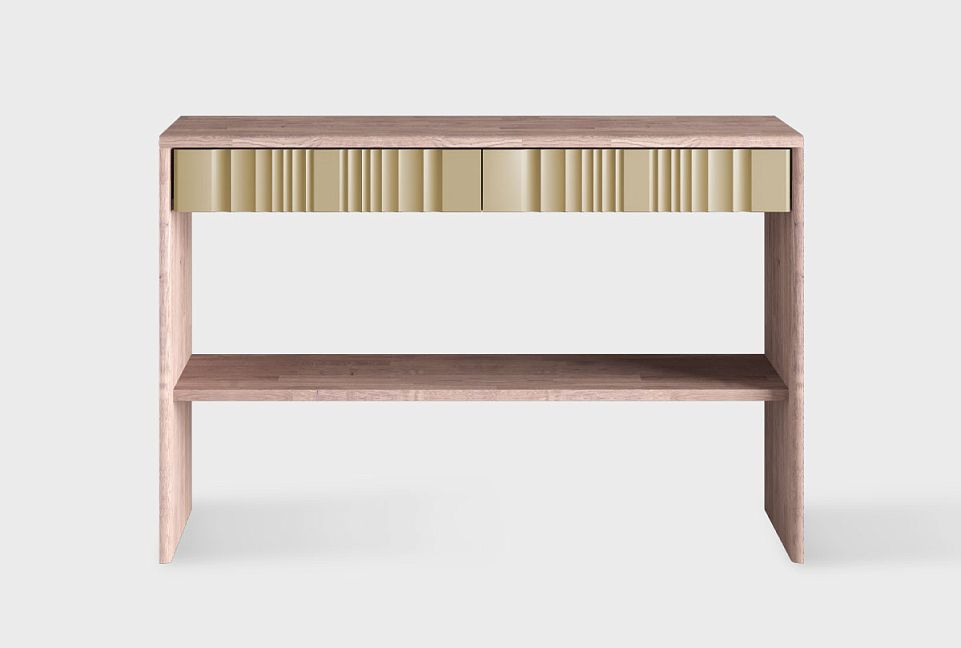 Стол-консоль "Меридиан"; к-шоколадный дуб, ф-дымчатая роза