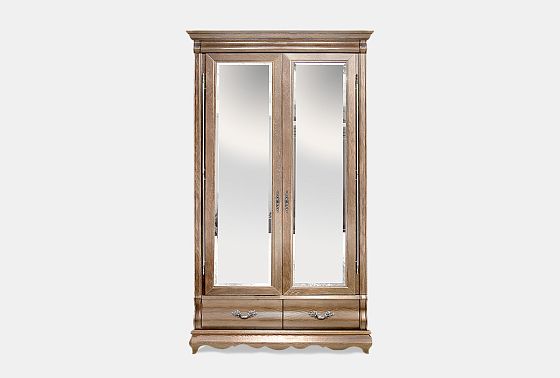 Шкаф для одежды "Тэфи" 2-х дв. с зеркалом массив и шпон дуба 3