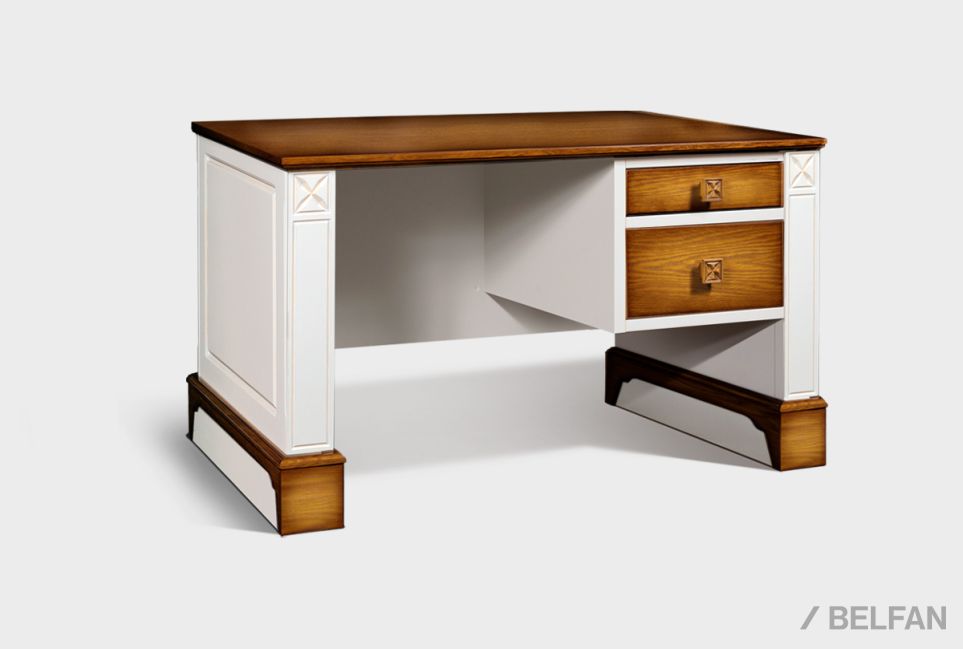 Стол письменный "Бриансон" (1 тумба справа) массив и шпон дуба, МДФ 2
