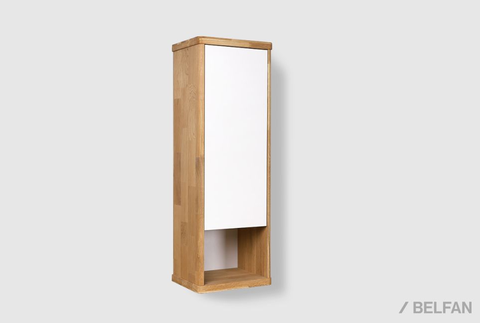 Шкаф навесной "Уоллстрит" (правый) массив дуба, МДФ 1