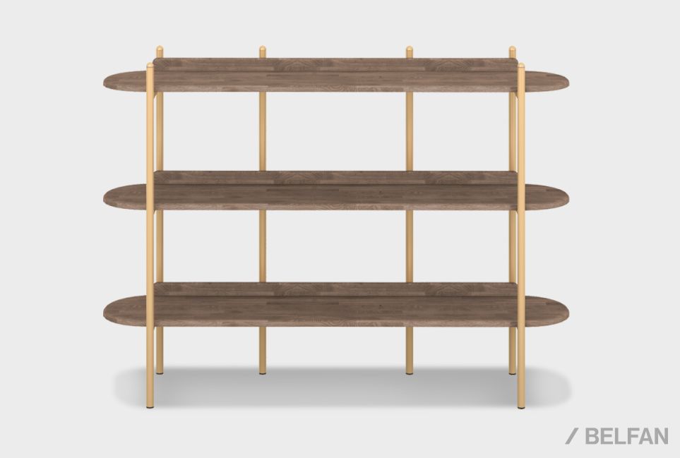 Стеллаж "Меридиан" 3 массив дуба, металл 2