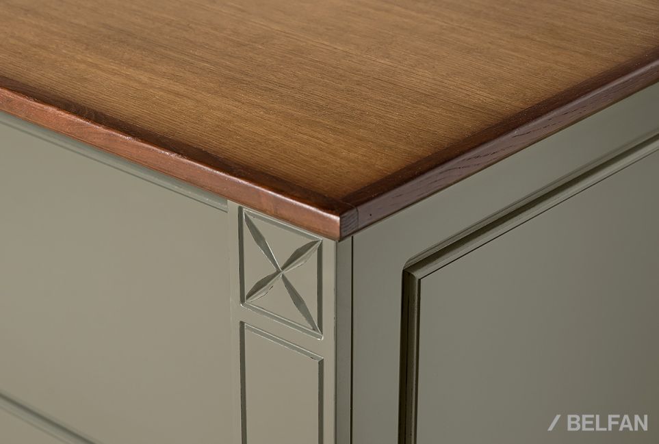 Стол письменный "Бриансон" (1 тумба справа) массив и шпон дуба, МДФ 4