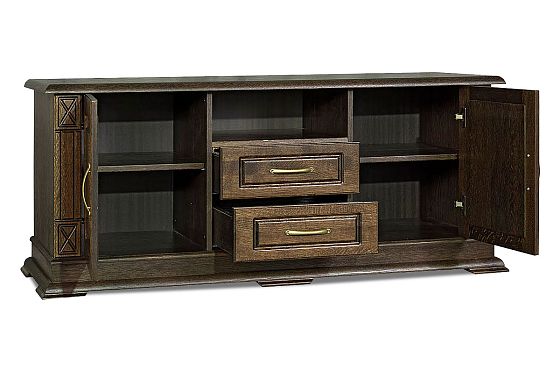 Тумба под ТВ "Верди Люкс ТВ2/1" (глухие двери) массив и шпон дуба 4