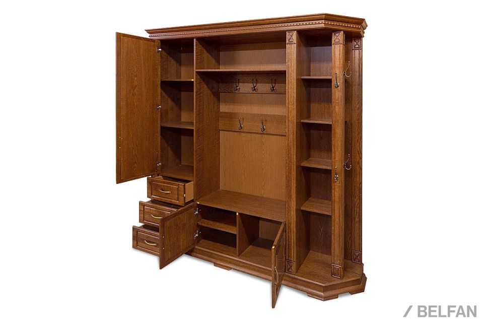 Шкаф комбинированный "Верди Люкс" 2 массив и шпон дуба 2