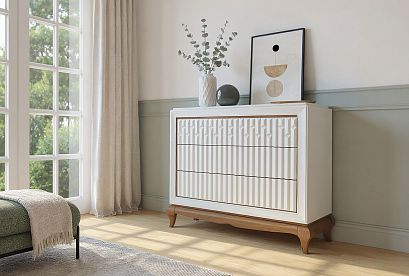 Комод "Армония" (узкий); *ММ-434-04-2; айвори+классик