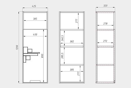 Шкаф навесной "Ирвинг Дизайн" 120 (правый)