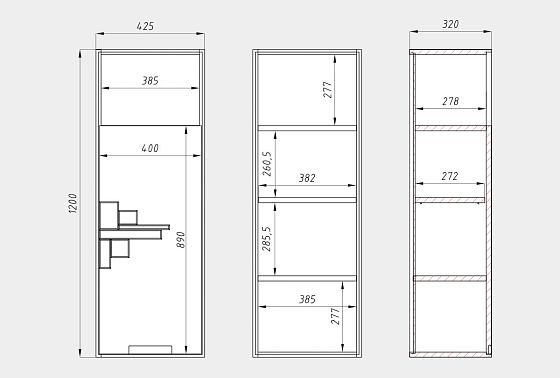 Шкаф навесной "Ирвинг Дизайн" 120 (правый) массив дуба 10