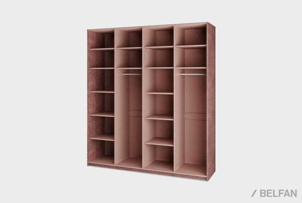 Шкаф для одежды 4-х дверный "Меридиан" шпон дуба, МДФ 3